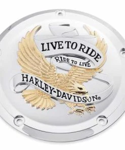 Harley Davidson Derby Deckel Live To Ride Gold & Chrom