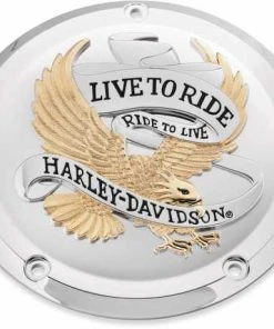 Harley Davidson Live To Ride Derby Deckel Gold&chrom
