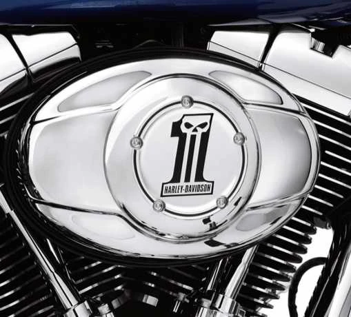 Harley Davidson Luftfilter-Zierblende Number One Skull 4 Harley Davidson Luftfilter-Zierblende Number One Skull – Bild 2
