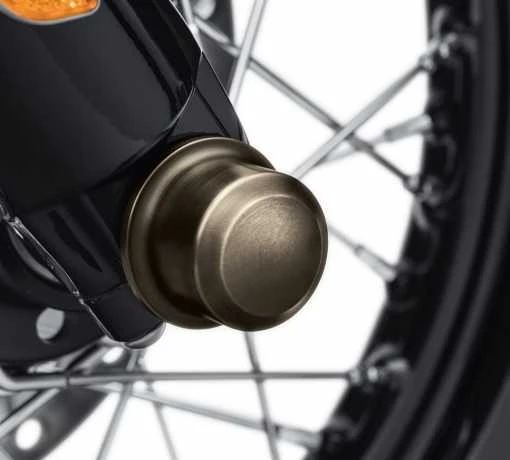 Harley Davidson Brass / Messing Achsmutter Cover Vorne 4 Harley Davidson Brass / Messing Achsmutter Cover Vorne – Bild 2