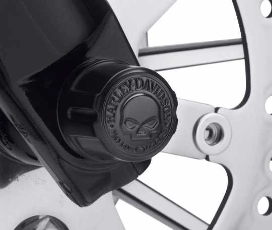 Harley Davidson Mutternkappen Für Vorderachse Willie G. Skull Schwarz 4 Harley Davidson Mutternkappen Für Vorderachse Willie G. Skull Schwarz – Bild 2