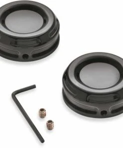 Harley Davidson Dominion Standrohrmutter Abdeckungen Schwarz