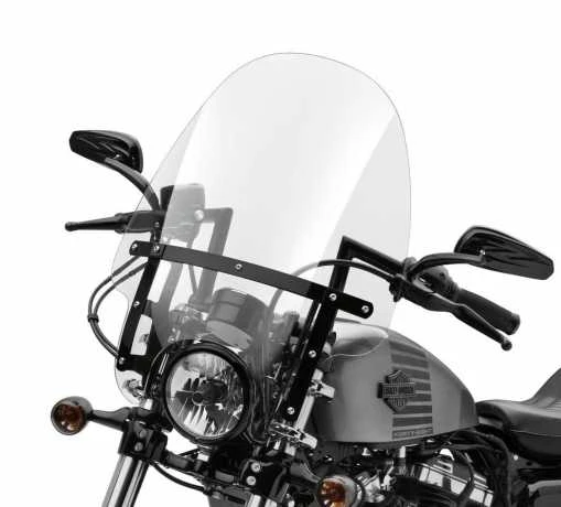 Harley Davidson Abnehmbare Kompakt-Windschutzscheibe 19" Klar & Schwarze Streben 4 Harley Davidson Abnehmbare Kompakt-Windschutzscheibe 19" Klar & Schwarze Streben – Bild 2