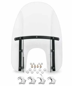 Harley Davidson Abnehmbare Kompakt-Windschutzscheibe 18" Klar & Schwarze Streben