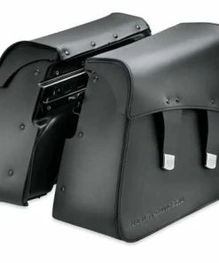 Harley Davidson Abnehmbare Ledersatteltaschen Smooth, Schwarz